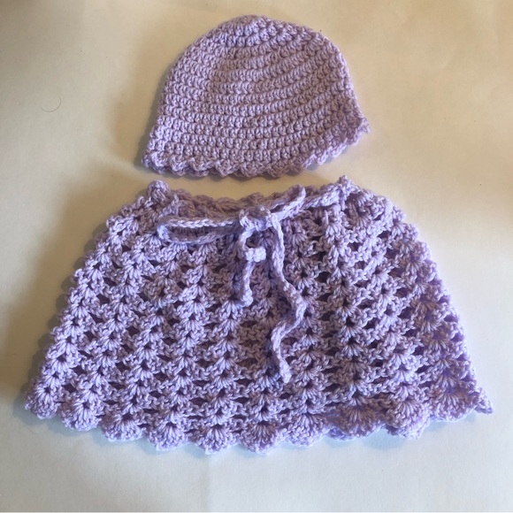 Baby Girls Lavender Poncho Set for that Elegant  Little Lady Size 1-3 Years - Picture 4 of 4